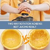 Aigostar Electric Citrus Juicer 700ml Bowl 2 Cones Two Way Rotation Black view 3