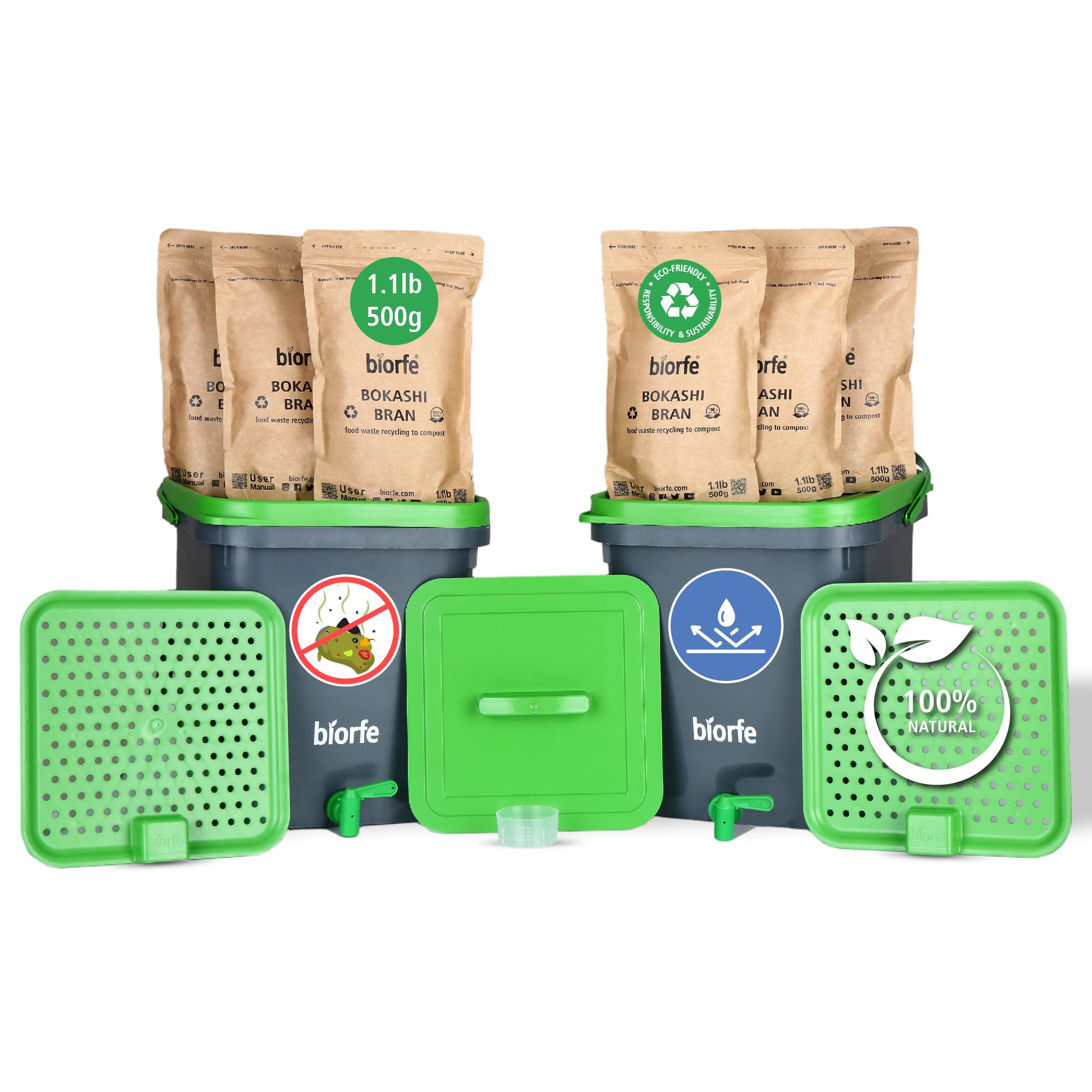 Mua 2 Bucket Bokashi Compost Starter Kit, All Season Indoor Beginners