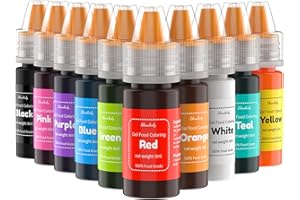 Gel Food Coloring Easter Egg Dye Kit - Shanlinly 10 Colors Gel Based Flavorless Edible Food Color Dye Vibrant Neon Icing Color for Cake Decorating Baking Macaron Frosting Fondant Cookie (6ml/Bottles)