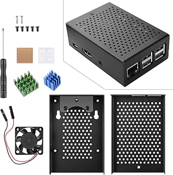 STARTOGOO Raspberry Pi Armo Case para la Caja, la Caja Metal Raspberry Pi 3B + / 3B /