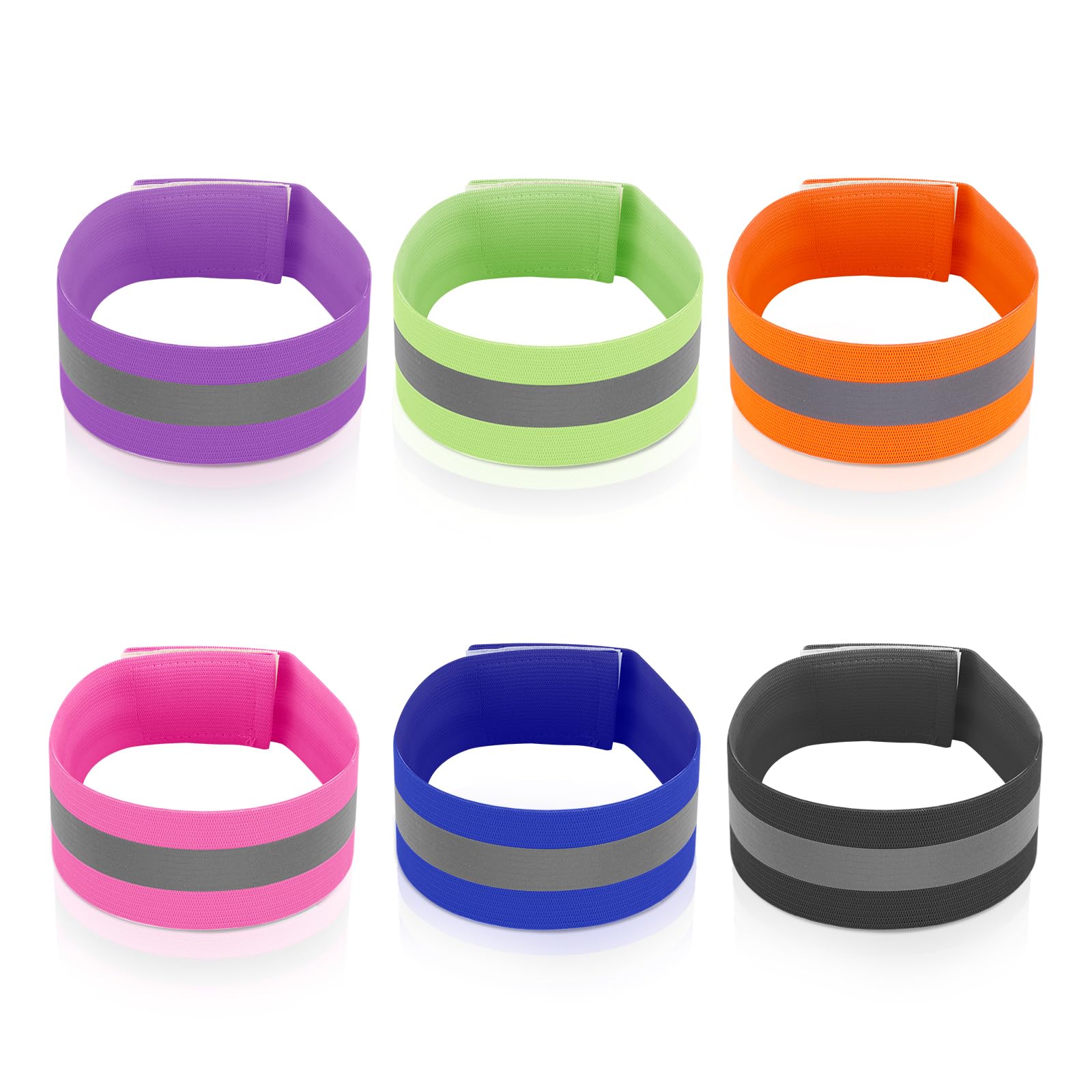 PEUTIER 12pcs Reflective Bands, Elastic Reflective Bracelet Reflective Walking Gear Reflective Wristbands for Arm Ankle Wrist Leg Outdoor Enthusiasts Gift (Single Line Style)