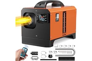 LIONCHO 8KW Portable Diesel Heater, 12V Diesel Air Heater with Remote Control and LCD Screen, All-in-one Parking Heater, Low Noise, Fast Heating, Diesel Heater for Truck, RV, Trailer, Camper, Boat,Orange