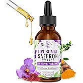 Resciency Liposomal Saffron Supplements Drops 88.5mg – High Bioavailability Liquid Saffron Extract for Mood Support, Energy, Focus & Vision with Ashwagandha, Magnesium, Zinc, B12 & D3, 2 fl oz