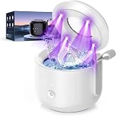 Retainer Cleaner Machine 48kHz, Portable Dental Ultrasonic Retainer Cleaner | Ultrasonic Cleaner for Aligners, Dentures, Night Mouth Guards, Braces, Toothbrush Heads, and Jewelry with 3 Cleaning Modes