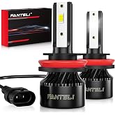 FANTELI 𝖧𝟣𝟣/𝖧𝟫/𝖧𝟪/ Bulbs, 6500K Cool White 40000LM 900% Brightness, Backup 1:1 Size Plug and Play IP68 Waterproof Interior Off-Road Lights, Pack of 2