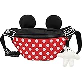 Toddlers Boys Girls Cartoon Fanny Pack Waist Pack Cute Canvas Crossbody Purse Handbag with Mouse Ears
