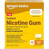 Amazon Basics Nicotine Polacrilex Coated Gum 4 mg (Nicotine), Cinnamon Flavor, Stop Smoking Aid, 160 Count (Previously Amazon Basic Care)