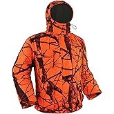 GUGULUZA Hunting Jacket with Fleece Lining, Water Resistant Hooded Coat for Men, Silent Deer Hunting Parka Upland Jackets