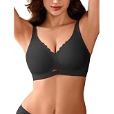 Cuteio Wireless Jelly Bras for Women - S-2XL Scalloped Padded T-Shirt Bra | Seamless Comfort, Gel Strips Support, No Underwire, Support and Lift, Full Coverage, Buttery Soft, Comfortable Bralette