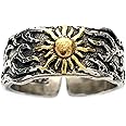 JWM Men's Rings Silver Plated Brass Rings for Men Women Adjustable Open Rings, Exquisite Packaging