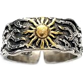 JWM Vintage Adjustable Open Ring Silver Plated Brass Men's Ring | Multiple gothic punk carved styles, comfortable wearable jewelry, ideal holiday gifts for adult teen