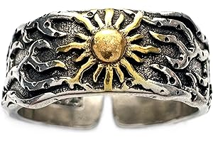 JWM Men's Rings Silver Plated Brass Ring for Men Women Adjustable Open Rings, Exquisite Packaging