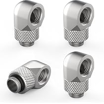 thumbnail image 2 of SDTC Tech 90-Degree Rotary Elbow Fitting For PC Water Cooling - G1/4 Male To Female, Nickel-Plated Brass, Black 2 of 14