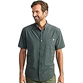 HUK Mens Kona Solid Short Sleeve Fishing Button Down Shirt for Men, Fresh Salmon, 3X-Large