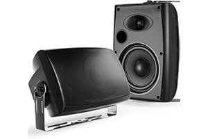 STUDIOFINIX 6.5-Inch 400W Outdoor Bluetooth Speakers Waterproof Wired, Wall-Mount Waterproof Speaker System for Patio, Home, Poolside, Deck, Backyard (Pair,Black)