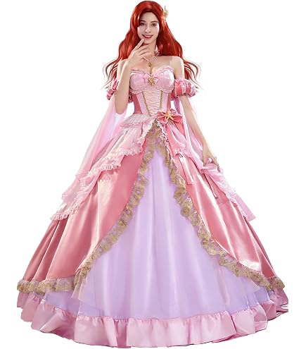 Women's Pink Princess Cosplay Costume Dress Princess Dress Up Fancy Gown (XS) : Clothing, Shoes & Jewelry