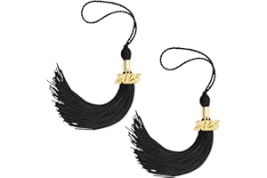 DIUEOLY 2025 Tassel Graduation, 2 Pcs Graduation Tassel 2025, 2025 Tassel, Black Graduation Cap Tassel with 2025 Gold Charm for Graduation Cap Tassel Charm for Graduate Hat Decorations Ceremonies Accessories