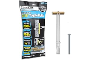 TOGGLER SNAPTOGGLE Heavy-Duty Drywall Toggle Bolt – 3/16"-24 UNC Zinc-Plated Anchor for Hollow Walls, Plaster & Tile – Holds 