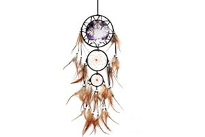 Ipoouer Wolf Dream Catcher Wall Decor for Boys Kids Bedroom Dreamcatcher Native American Big Dream Catchers Wall Hanging (Black)