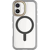 Ghostek Covert iPhone 16 Clear Case - Compatible with MagSafe Accessories, Shockproof Silicone, Minimalist Phone Cover (6.1 Inch, Gray)