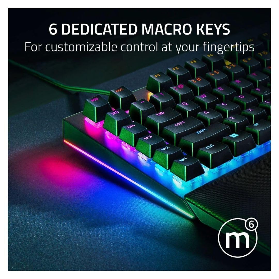 Razer RZ03-04690200 BlackWidow V4 Full Size Wired Mechanical Green Switch Gaming Keyboard with Chroma RGB