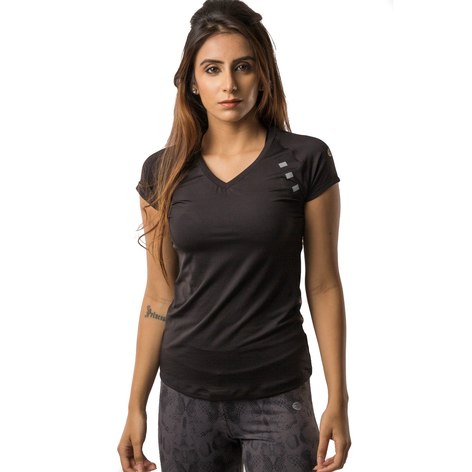 women's v-neck hyperstretch ftns tee by athlete