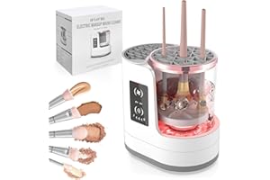 IFHFBI Electric Makeup Brush Cleaner Machine With Makeup Brush Dryer, Automatic USB Cosmetic Brushes Cleaner Tool, Multi-Functional Cosmetic Brush Cleaner for All Size Brush Sponges Beauty Cosmetic Set