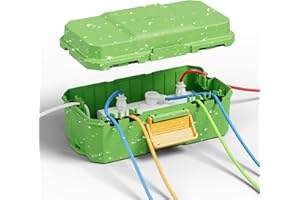 DIIVOO Waterproof Outdoor Electrical Box Cover, 6 Cable Entries, IP54 Protection - For Power Strips, Outlets, Holiday Lights