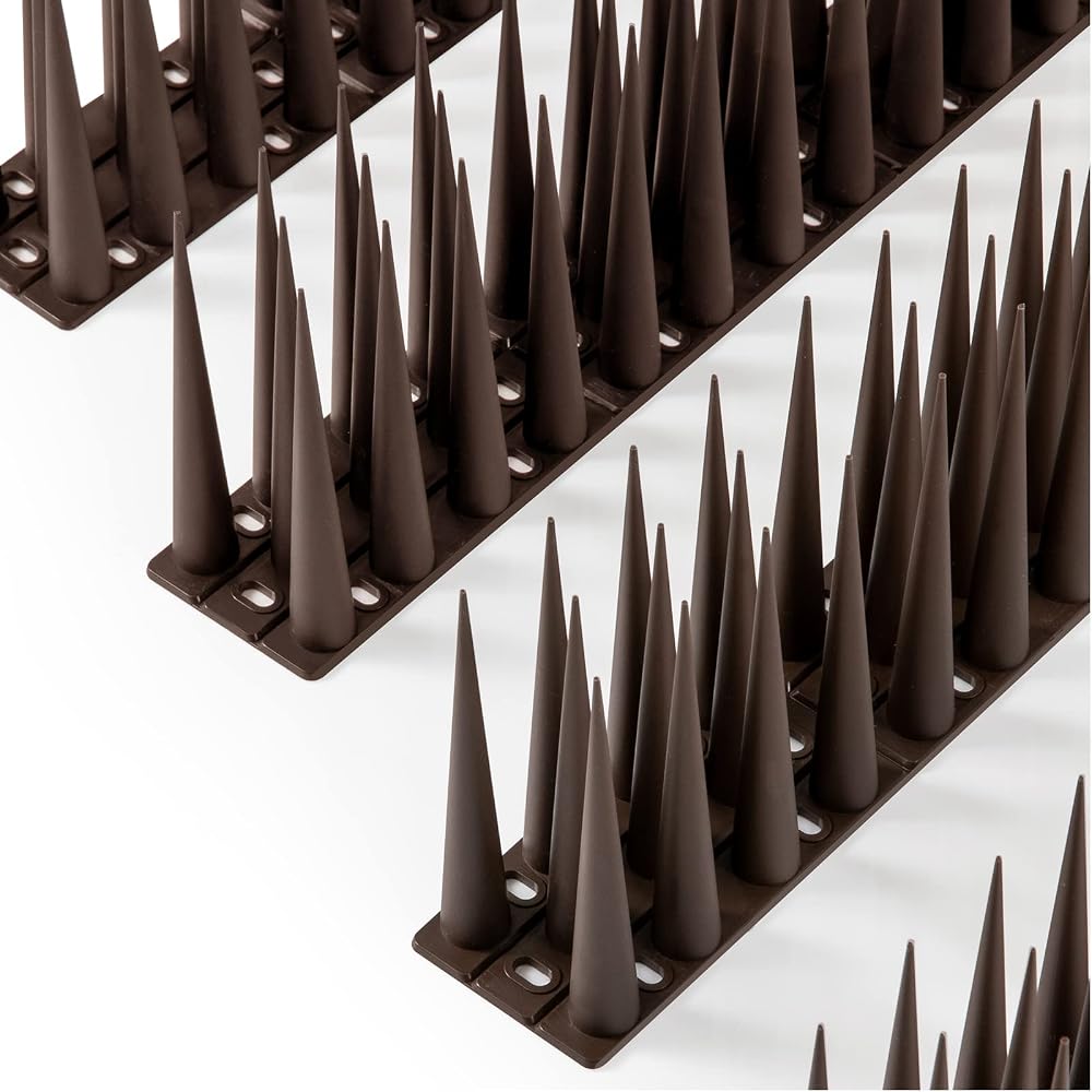 OFFO Bird Spikes High 10cm Pigeon Deterrent 12m Brown