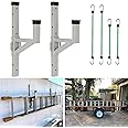 OUTPRIZE Aluminum Side Mount Trailer Ladder Rack, Lightweight Rustproof Adjustable Ladder Rack for Open and Enclosed Trailer Exterior Side Wall, 150 LBS Capacity - Carry 1 Ladder