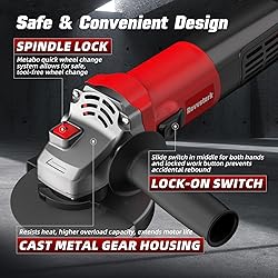 Revvstark Angle Grinder, 7.5-Amp 4 1/2 inch