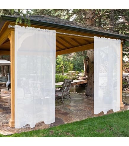 Rideaux Toile De Jute Aspect Lin 2 Panneaux 254x241cm Ivoire - LORDTEX Pour Terrasse Pergola
