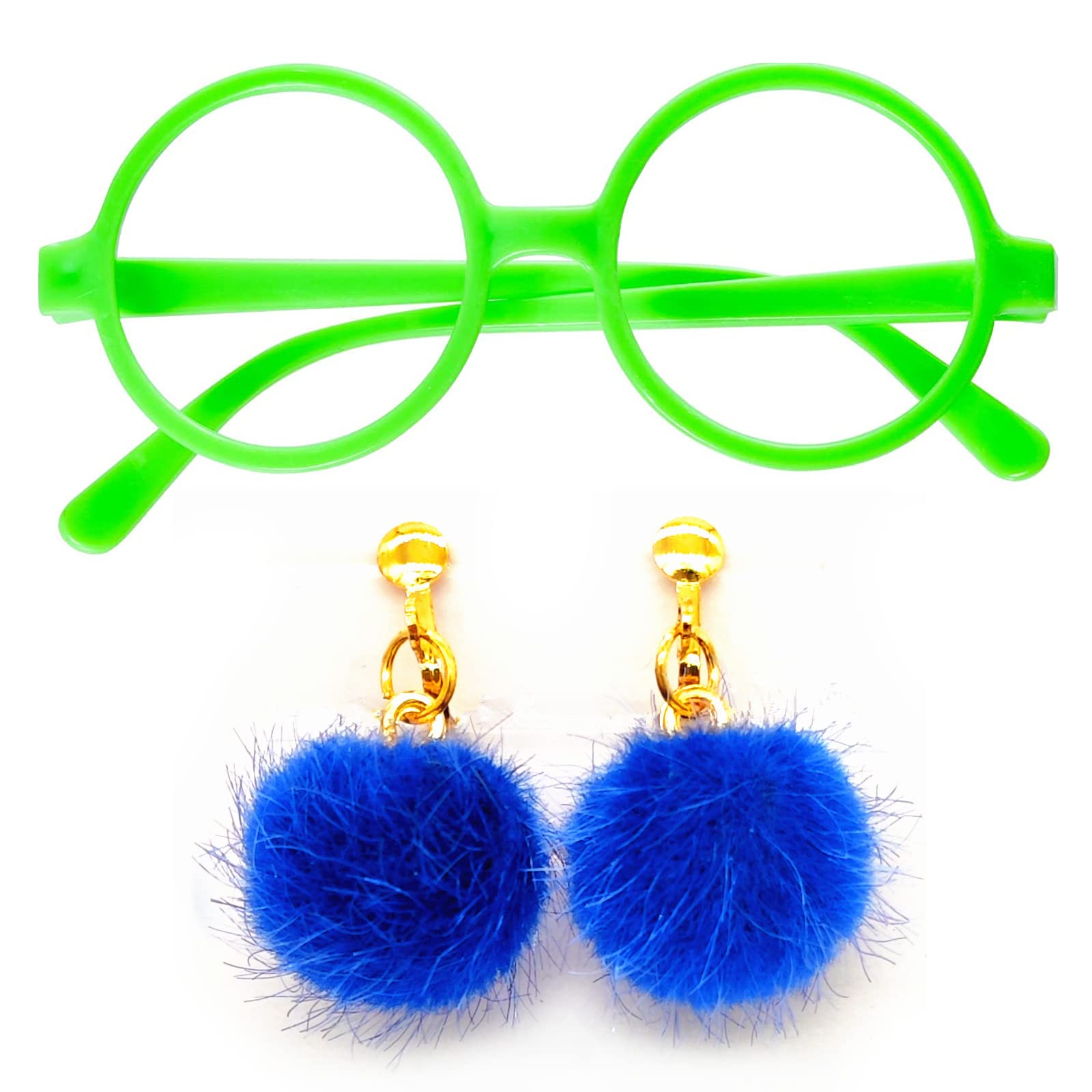 BOZILY Encanto Mirabel Isabella Costume Glasses Frame Earrings Green Plastic Decorative Wizard Glasses 1 pair Earrings for Girls Fancy Dress Costume Cosplay Party