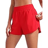 CRZ YOGA Dolphin Athletic Shorts for Women 3" - High Waisted Quick Dry for Running Workout Gym Track with Zip Pocket
