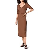 Amazon Essentials Women's Fine Rib Side Cut-Out Dress (Previously Daily Ritual)