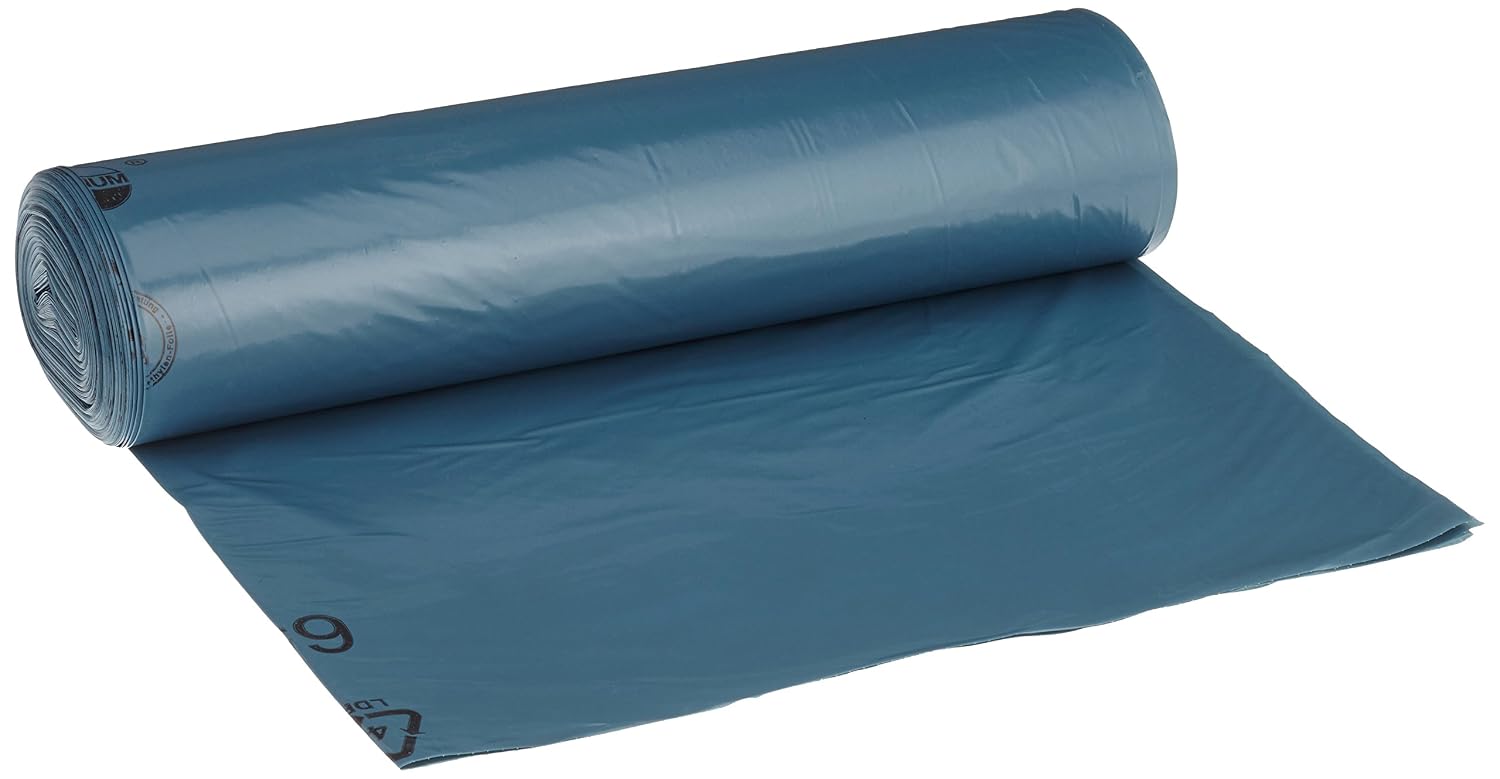 Deiss Premium 10035 Rubbish Bags 700 x 1100 mm x 0.06 25 per roll) - Blue, 120 Liter - 60 my