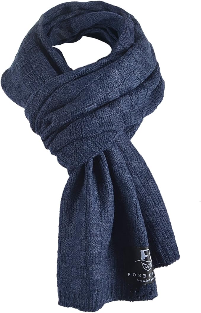Amazon Forbusite マフラー チェック ストール メンズ レディース 秋冬 大判ストール ニットマフラー ふんわり 防寒 E5031 ネイビー ストール マフラー 通販