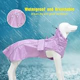 MAMORE Adjustable Waterproof Dog Raincoat Reflective Strip XX-Large Light Purple view 3