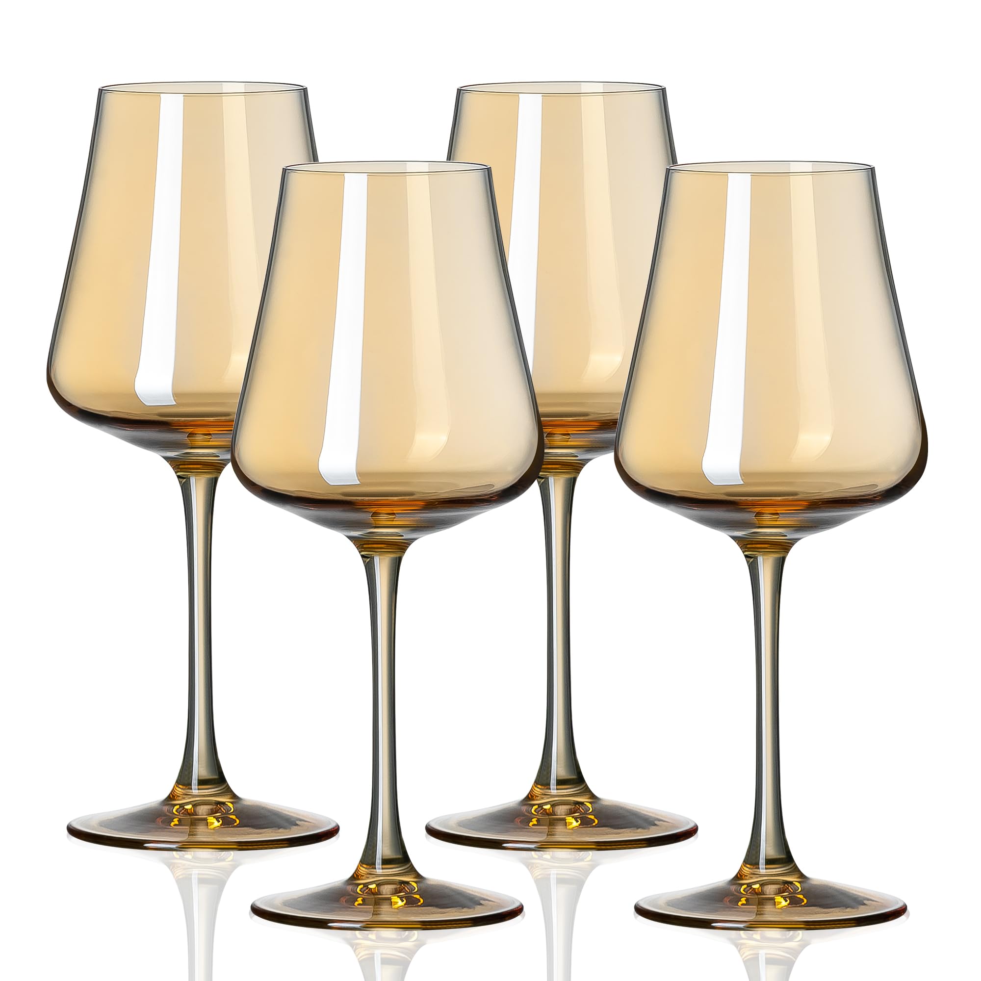 Photo 1 of PTSTING Wine Glasses Set of 4 Amber Wine Glass 14oz Glassware for Tasting,Wedding,Anniversary,Christmas, Birthday