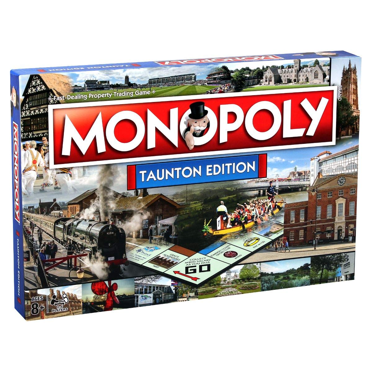 Winning Moves Taunton Monopoly Board Game, Buy and Sell Somerset County Cricket Club, The Museum of Somerset, Woodlands Castle and trade your way to success, gift for ages 8 plus