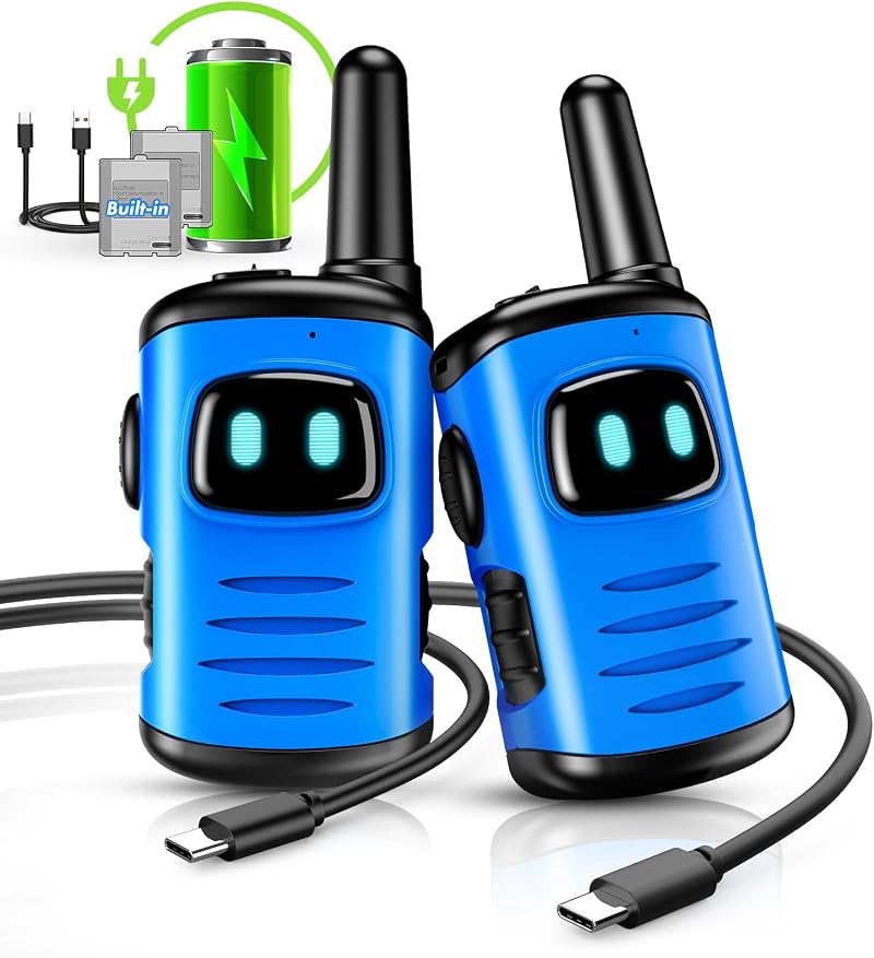 Veopoko 2 PCS Rechargeable Walkie Talkie for Kids 3-9 Yr Olds Outdoor Toy