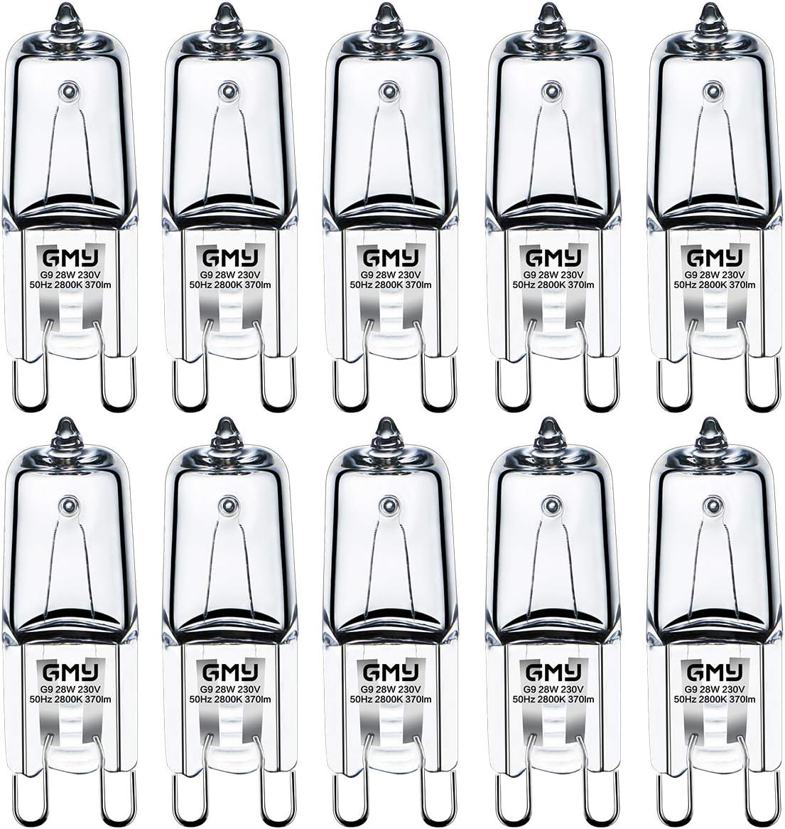G9 Halogen Bulbs 28W 230V 370Lm 2800K Warm White Dimmable 10 Pack Amazon.co.uk Lighting
