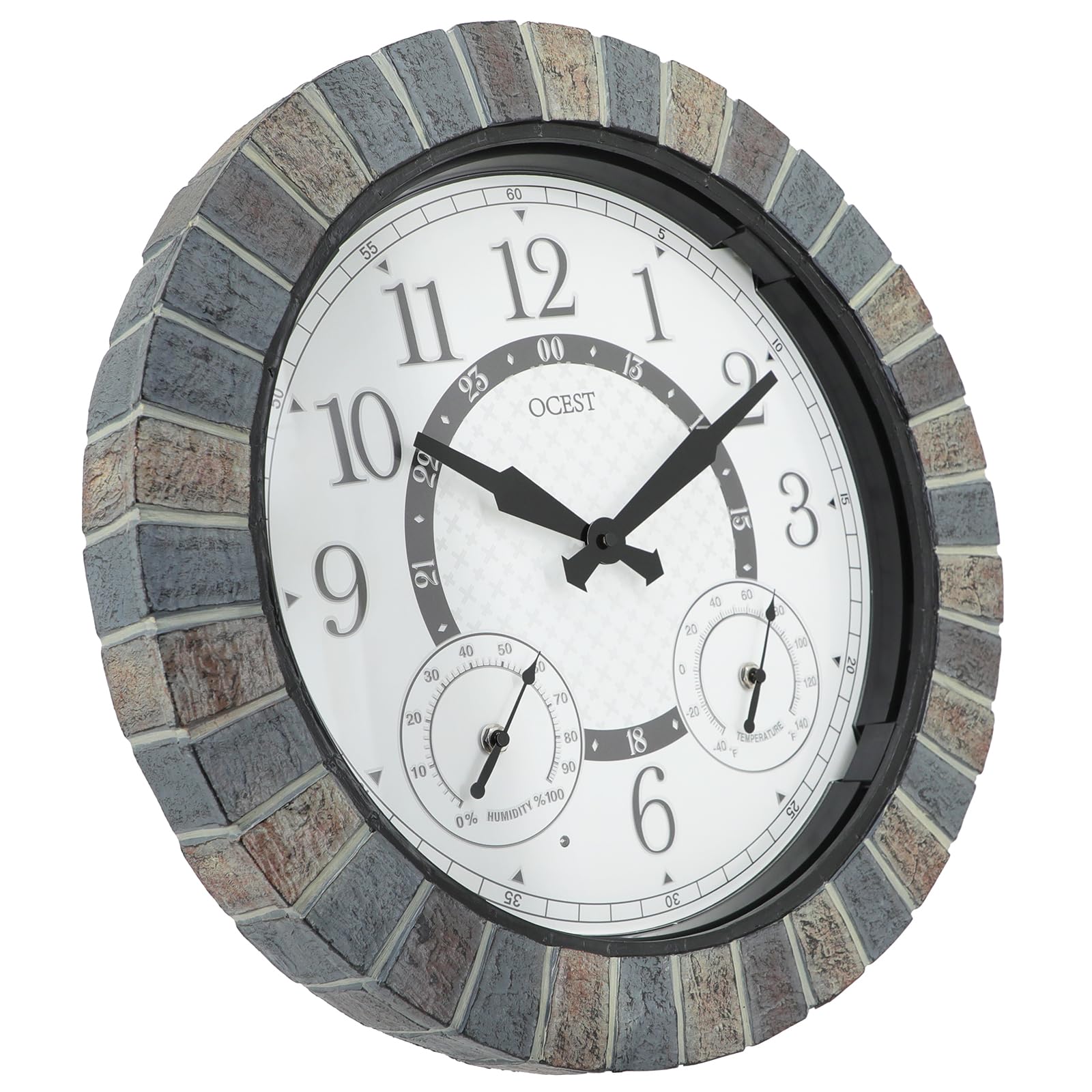 View 1 of **PARTS ONLY**OCEST 18inch Large Indoor Outdoor Clock Illuminated Wall Clock with Thermometer Hygrometer & Night Light Waterproof Battery Operated Silent Non-Ticking Wall Clocks Decor for Patio Pool Porch Bathroom