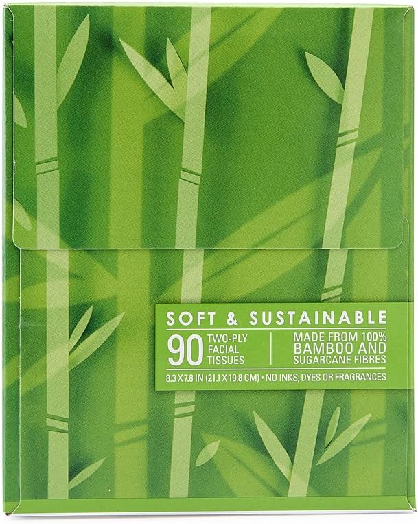 Caboo Tree Free Bamboo Facial Tissue Paper, Eco Friendly Hypoallergenic Tissue Box with 90 Sheets Per Cube, Total of 6 Cubes, 540 Total Tissues: Health & Personal Care