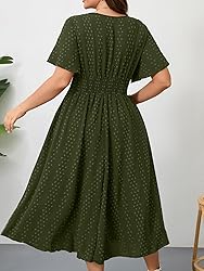 RWJ Women's Plus Size Maxi Dress V Neck Short