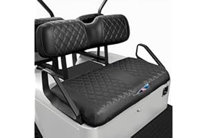 LEAPGOMAX EZGO Seat Covers, Golf Cart Seat Covers for EZGO TXT 1994-2013 and EZGO RXV OEM Ordinary Seat Thick Marine Leather Custom Diamond Comfortable/Anti-Scratch/Anti-Fading/Easy to Install