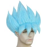 BESTBEL Blue Spiky Wig Man Short Blue Cosplay Wig Spiky Anime Funny wigs