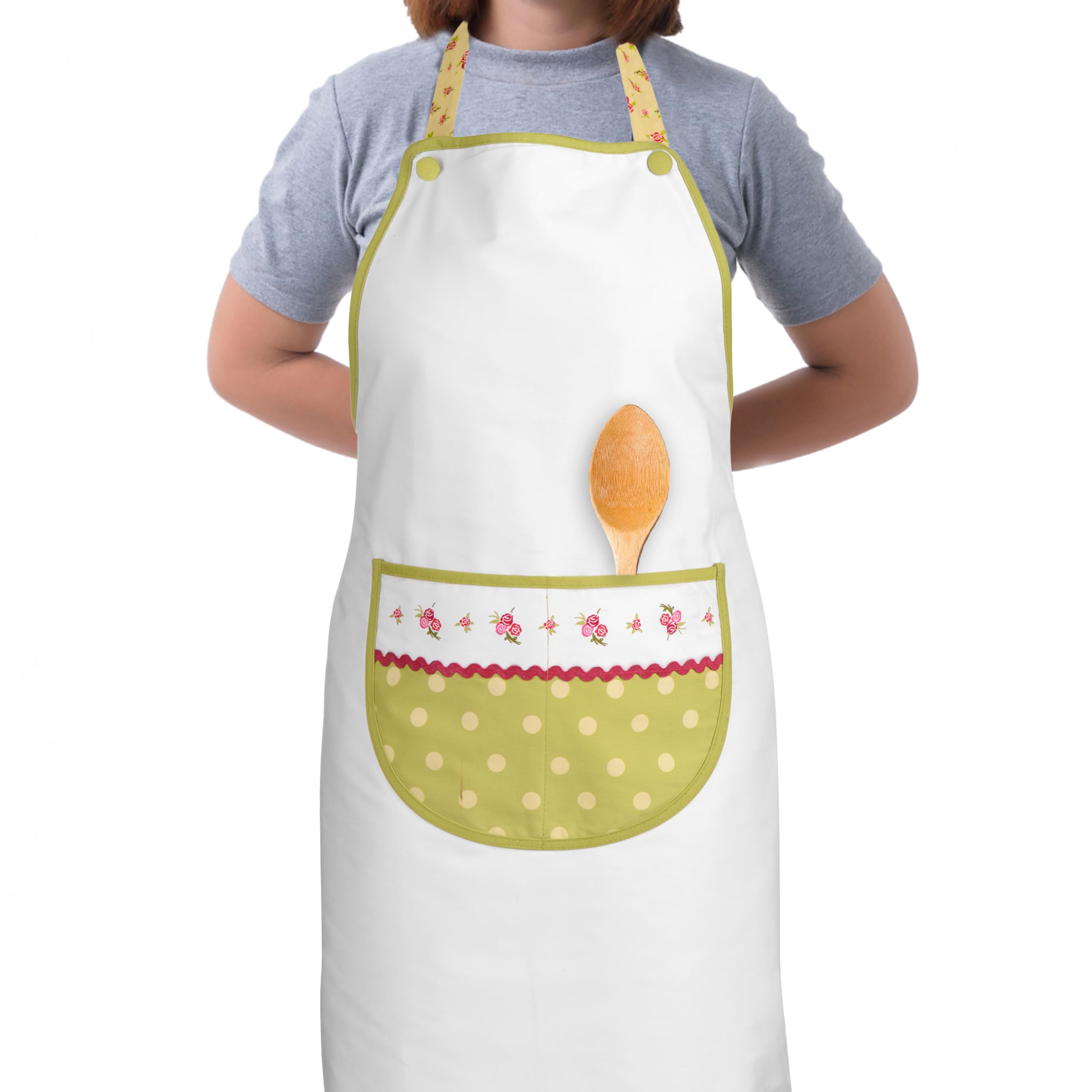 Premier Housewares Charming Rose Cottage Apron | Floral Design Kitchen Apron For Kitchen | Durable Apron For Cooking | Practical Chef Apron For Men | Adjustable Kitchen Apron