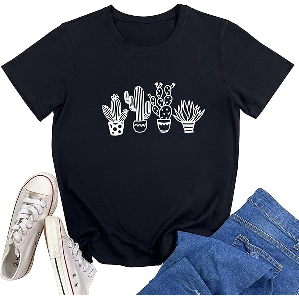 YITAN Women Cute Tees Graphic Casual Tops Apricot Small at