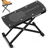 CAHAYA Guitar Foot Stool 6-Position Adjustable with Non-Slip Rubber Pad | Foot Rest Height Adjustable Folding for Acoustic Electric Bass Guitar Player Comfort and Stability Practice or Performance